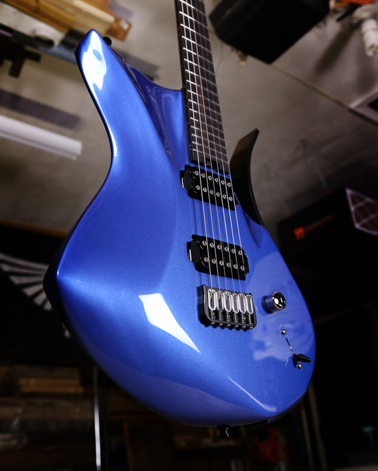 Dean Gordon Guitars Mirus full carve six string electric guitar with Bare Knuckle pickups. Misano Blue. 