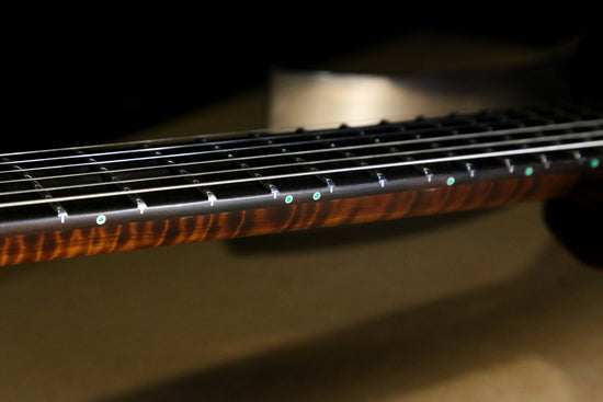 Stainless steel fretwork closeup.